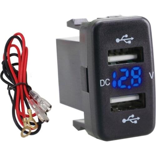 High Quality Car Charger 4.2A Car Charger Socket Dual USB Port Charging Volt Display Adapter Charger Suitable For Smartphone