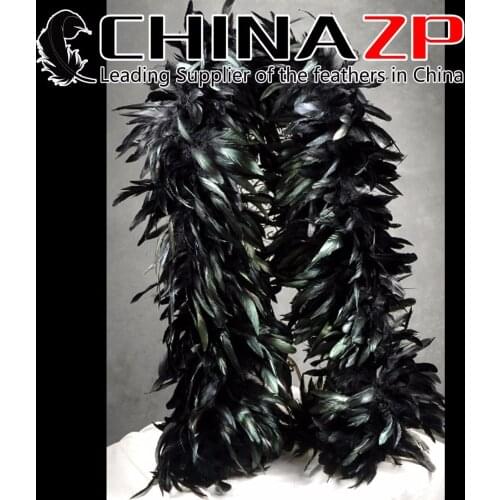CHINAZP Feather New Design Unique Beautiful Dress Showing Dyed Black Half Bronze Coque Tail Feather Boa Wholesale Bulk