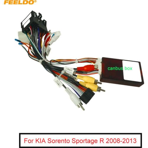 FEELDO Car 16pin Audio Wiring Harness With Canbus Box & Amplifier For KIA Sorento 9 Stereo Installation Wire Adap
