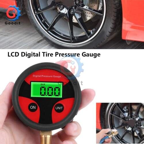 0-200PSI Air Pressure Gauge Dial Meter Tester Copper + Rubber Digital Tire Pressure Gauge Tool for Car Truck Bike Auto Car Tyre