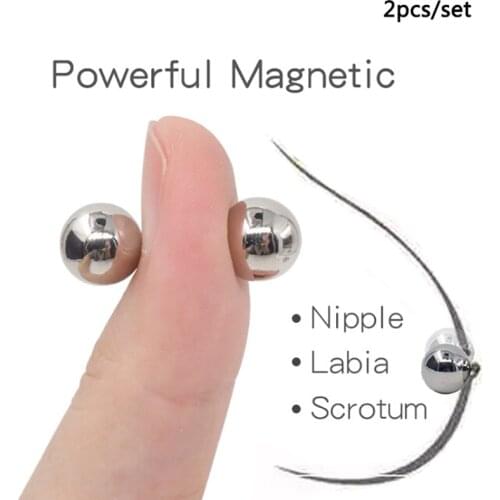 1 Pair Powerful Magnetic Orbs BDSM Nipple Clamps Orbs Vagina Clitoris BDSM Bondage Adult Games Erotic Sex Toys For Women Couples