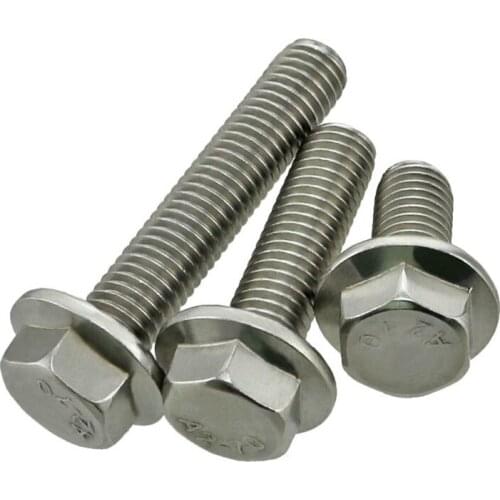 1PCS 304 Stainless Steel Hex Flang Bolt Cushioned Tooth Antiskid Screws M8*45 GB5787