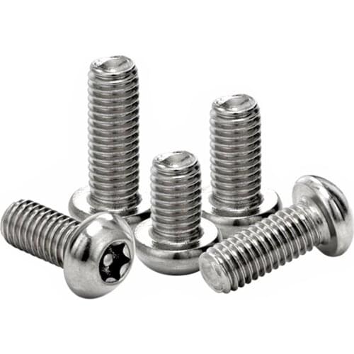 10/50pcs 304 stainless steel Six Lobe Torx Pan Round Head with Pin Tamper Proof Security Screw Bolt M2.5 M3 M4 M5 M6 M8 A2-70