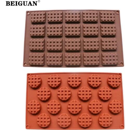 2pcs/set Rectangle Round Silicone Cake Candy Gummy Moulds Baking Tools Waffle Cookie Chocolate Molds Cookie Tools ZH015