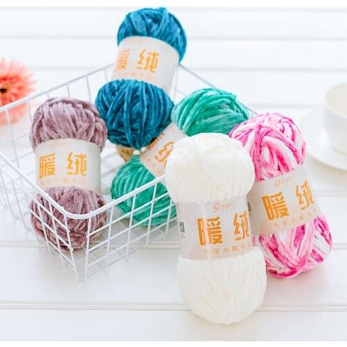 24 Colors Chenille Medium Thick Wool Thread Diy Crochet Sweater Scarf Line Hand Knitting Scarf Bib Hat Gloves Yarn Crochet