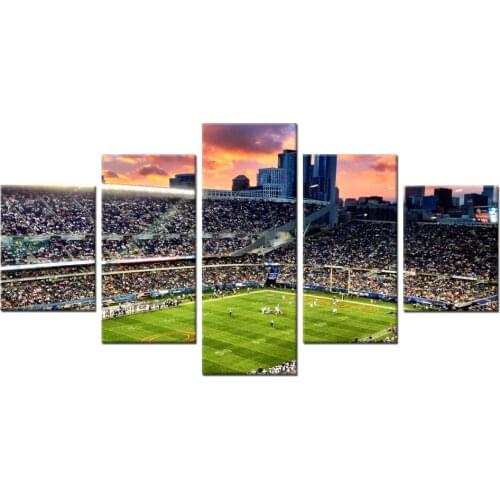 5 Pieces Chicago Bears Stadium Modern Home Wall Decor Painting Canvas Art HD Print Painting Canvas Wall Picture For Home Decor