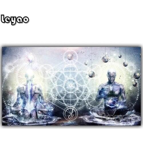 5D Diy Diamond Painting Buddha Psychedelic Religion Full Drill Square Diamond Embroidery Cross Stitch Portrait Zen Craft Kit