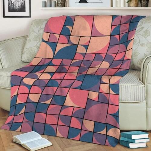 Abstract Geometric Pattern 3D Printed Velvet Plush Throw Fleece Blanket Bedspread Sherpa Blanket Home Decora