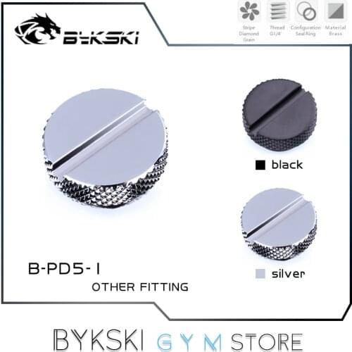 Bykski Water Cooling Stop Plug Fitting, Hand-tighten G1/4'' Frost Dragon Series 1 Flat End Cap, 2 Colors, B-PD5-1