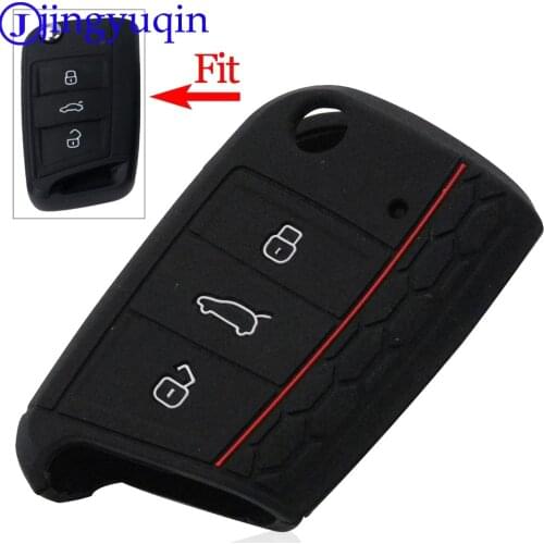 3 Buttons Silicone Car Key Cover Case For VW Volkswagen New Polo Golf 7 mk7 Tiguan SKODA Octavia A7 Kodiaq Karoq SEAT Ateca Leon