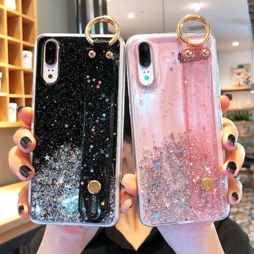 For Huawei Honor 8A 8S 8X 9A 9S 9C Case Glitter Silicon Strap Honor 7A 7C 8 9 Lite 7S 7X 9X Pro Wristband Cover V10 V20 V30 X10
