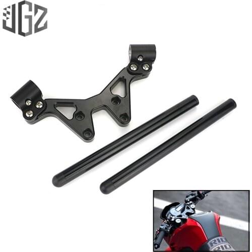 Black Faucet Handlebar Assembly Motorcycle CNC Aluminum Handle Bar Tube System for Kawasaki Z125 2014 2015 2016 2017 2018 2019