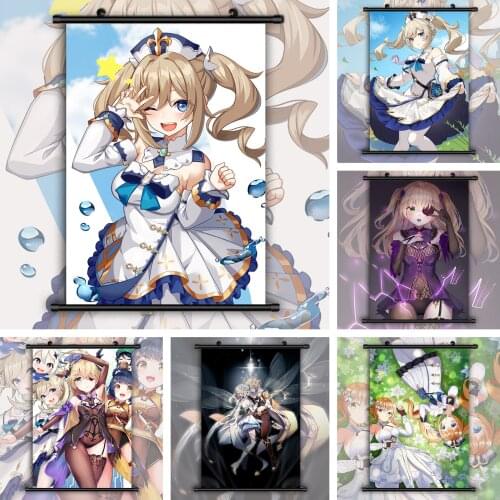 Genshin Impact Lumine Barbara Gunnhildr Fischl HD Print Wall Poster Scroll