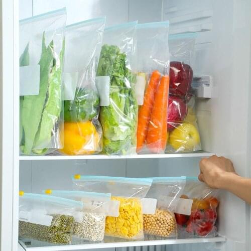 30PCS Refrigerator Fresh-Keeping Sealed Bag Slide Lock Thickened Zipper Type Ziplock Bag Household Food Storage Bags