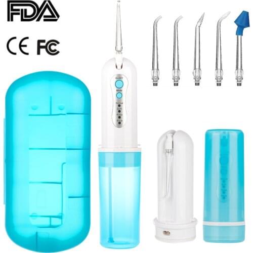 4 Mode 240ml Oral Irrigator USB Rechargeable Water Floss Portable Dental Water Flosser Jet Irrigator Dental + Nasal Wash Cleaner