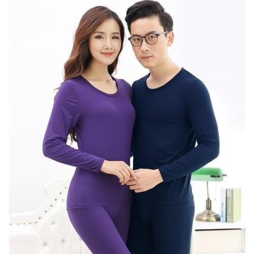 Long Johns Velvet Thick Second Thermal Set Female Skin Winter Lover Thermal Underwear For Women Men Warm Thick Cashmere Black