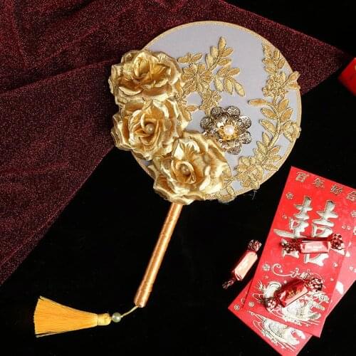 Chinese Style Hand Held FanSilk Fan Vintage Bamboo birthday Present Home Party Wedding Decor