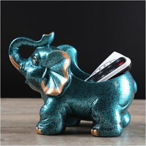 Creative and beautiful animal statue sculpture crafts, home office desktop decoration artwork, elephant storage box