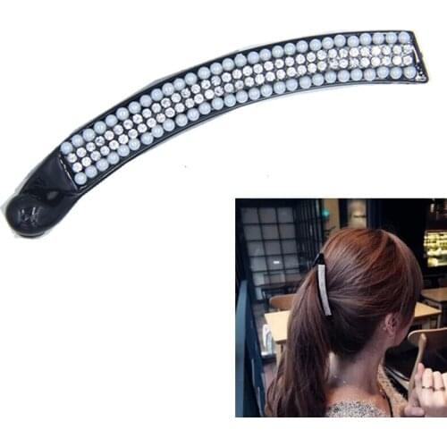 M MISM 2020 Luxury Crystal Banana Barrettes Hair Claws Twinkling Hair Accessories For Women Hairpins Hairgrip New Headwear