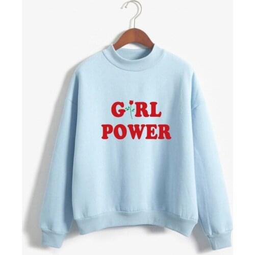 Merry Pretty Autumn Women Sweet Hoodies Harajuku Kawaii Letter Rose Printing Girls Sweatshirt Casual Fleece Turtleneck Pullovers