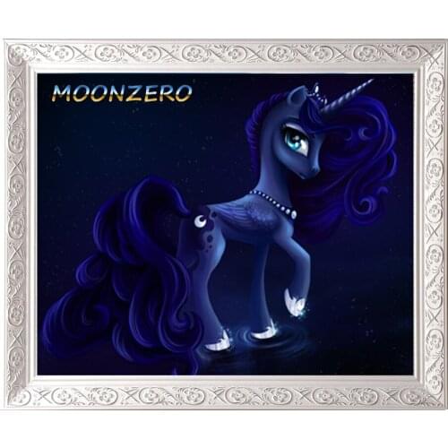 DIY Diamond Painting Cross Stitch Kit Needlework Rhinestones Embroidery 3D Full Square Mosaic Crystal Drill Craft Princess Luna