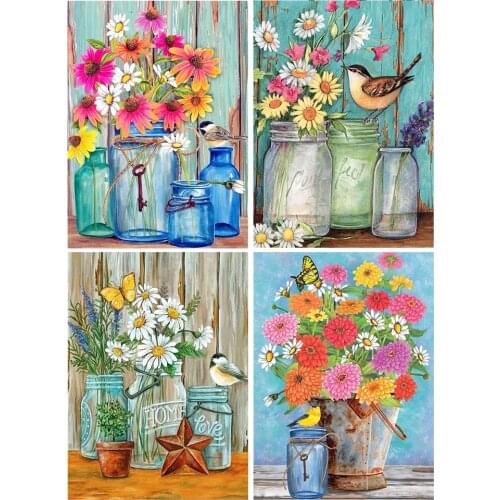 Sale 5D DIY Diamond Painting Bird Flowers Cross Stitch Kit Full Drill Embroidery Mosaic Art Picture of Rhinestones New Arrival