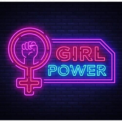 Neon Sign For Girls power with fist power display light advertise bright Fashionable LOGO free DESIGN Impact Attract light