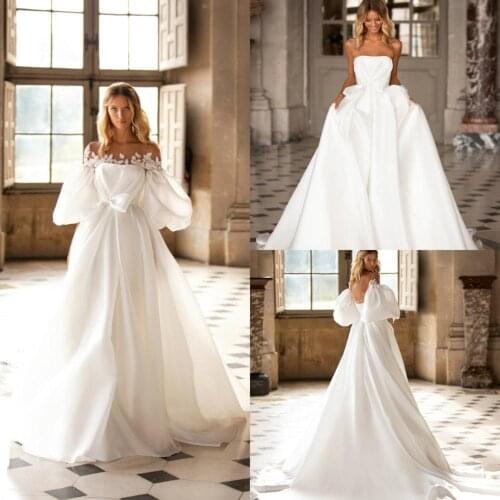 New Elegant Beach Wedding Dresses With Jacket 2020 Strapless Ruched Sleeveless Bridal Gowns Backless Summer Plus Size Wedding
