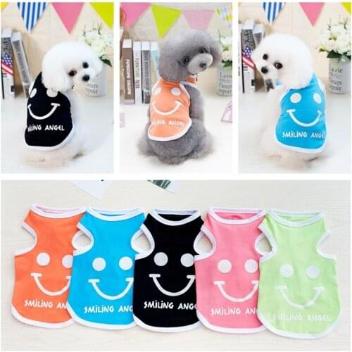 Pet Clothes Smile Vest Puppy Dog Vest Pet Supplies Multicolor Europe and America Classic Spring and Summer
