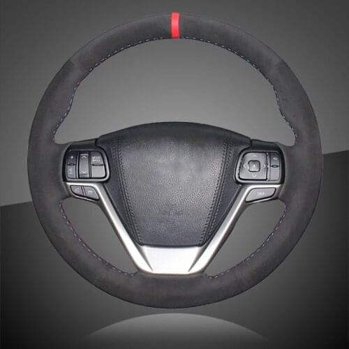 Car Braid On The Steering Wheel Cover for Toyota Highlander 2015-2017 Sienna 2015-2017 Hand Stitched Auto Steering Wheel Covers