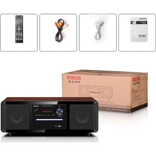 PA-350 Desktop Home Theater Karaoke DVD Player Speaker Wooden Hifi Home Audio Subwoofer Computer Bluetooth Multimedia Speaker