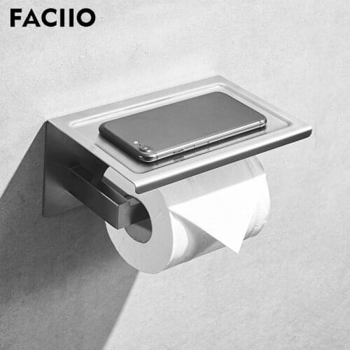 FACIIO Bathroom Single Phone Stand Layer Toilet Paper Holders Paper Towel Holder Wall Mounted Hardware Paper Holder wc rolhouder