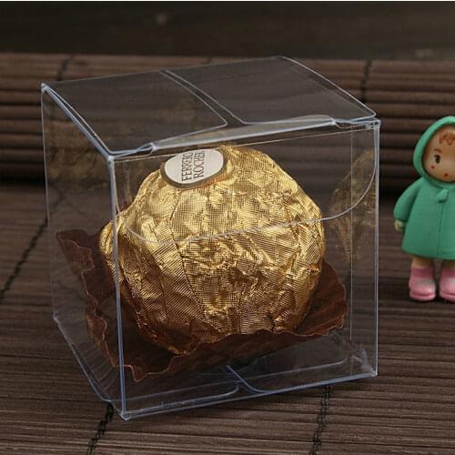 100pcs 4*4*4cm Transparent Waterproof PVC Boxes Packaging Small Plastic Clear Box Storage For Food/jewelry/Candy/Gift/cosmetics