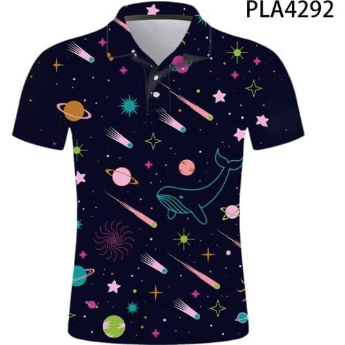 New Summer 3D Printed Starry Sky Men Polo Shirt Fashion Streetwear Casual Summer Hombres Harajuku Short Sleeve Camisas Ropa
