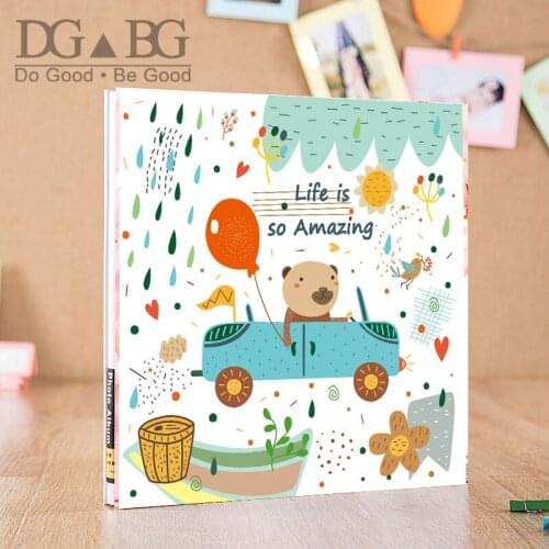 Self-Adhesive Photo Album Dust-Free air-Free Glue Free and Waterproof Hand Made DIY Albums Life is Amanzing Bear drving the car