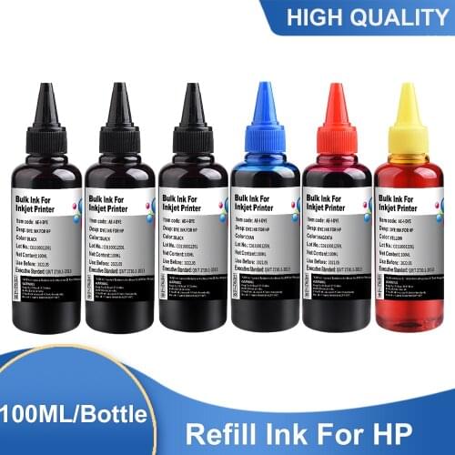 6x100ML Universal Refill Ink For HPQ HP 61 60 62 63 64 65 932 933 950 951 564 902 920 901 inkjet printer