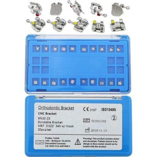 Dental Orthodontic CNC Metal Bracket Mini MBT 022 Slot 345 Hooks 100 pcs/5 set