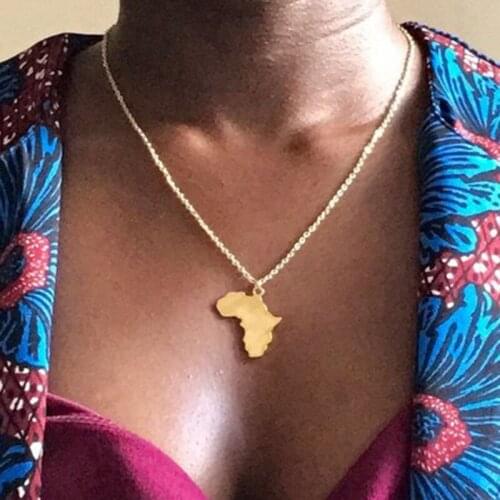 Vintage Creative World Map Shaped Pendant Necklaces Women Simple Gold Silver Color Long Chain Necklace Jewelry Maxi Kolye YN364