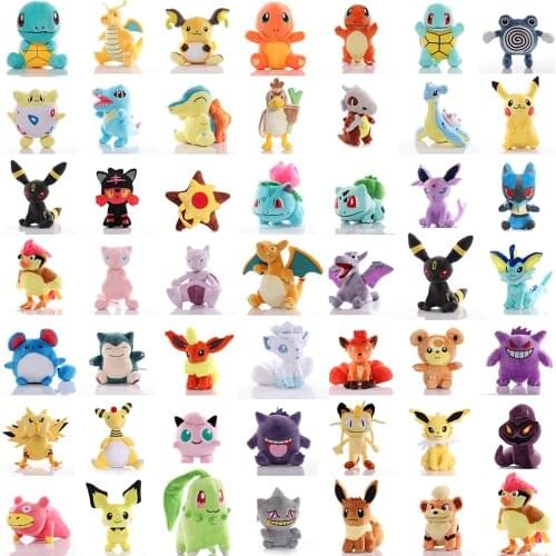 Japanese animation Pokemoned movie image plush toys Charmander Squirtle Bulbasaur Kawaii Pikachued exquisite dolls for children