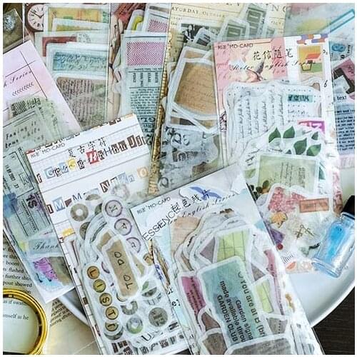 YPP CRAFT 60pcs Vintage Magazine Washi Paper Stickers for Scrapbooking DIY Projects/Photo Album/Card Making Crafts