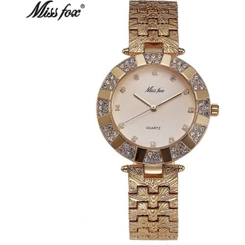 Miss Fox Women Quartz Watch Luxury Brand Fashion Casual Ladies Gold Watch Simple Clock Relogio Feminino Reloj Mujer Montre Femme