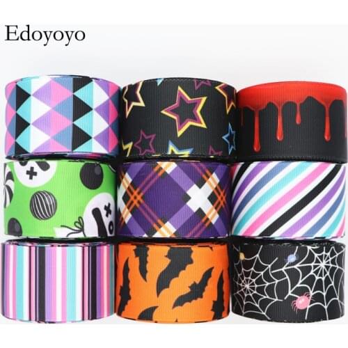 10 Yards 1.5'' (38MM) Halloween Printed Grosgrain Ribbons For Hair Bows/ Gift Packaging DIY Handmade Materials Y19072201