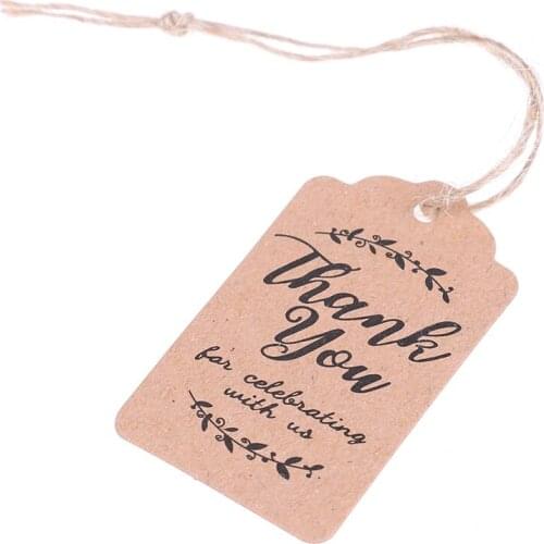 100pcs DIY Kraft Paper Gift Tags, Thank You For Celebrating, Thanks Label For Wedding Decoration, Baby Shower, Party Decoration