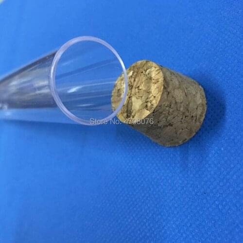13x78mm 50pcs/lot Plastic transparent test tube with cork PS material labware for scientific experiment lab tube round bottom