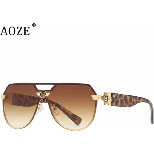 2021 Luxury Conjoined Piece Pilot Sunglasses Fashion Leopard Men Women Vintage Brand Design Sun Glasses lunette de soleil homme