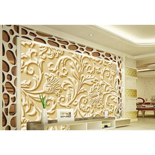 3d mural wallpaper Custom 3d mural wallpaper TV backdrop sofa Gold pattern decoration 3d stereoscopic wallpaper