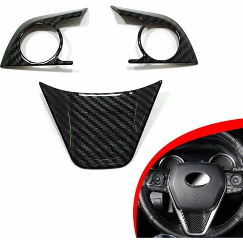 3ps Car Steering Wheel Cover Trim Red/Carbon Fiber Style ABS For Toyota Corolla Hatchback 2018-2019