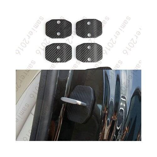 4x Door Lock Carbon Fiber Color Cover Trim For Mercedes-Benz GLC Class X205 16