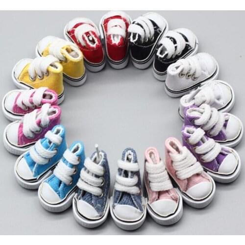 50Pairs/lot Wholesale BJD Doll Shoes 3.5CM Canvas Shoes For Dolls