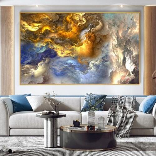 Abstract Sky Blue Colorful Clouds Canvas Painting Posters And Modern Print Wall Art Poster For Living Room Home Decor Picture